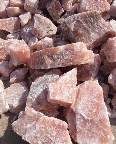 a pile of pink himalayante rocks