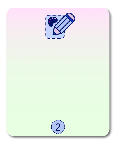 Illustration d'une palette de couleur avec un crayon pour l'étape 2 de création de logo