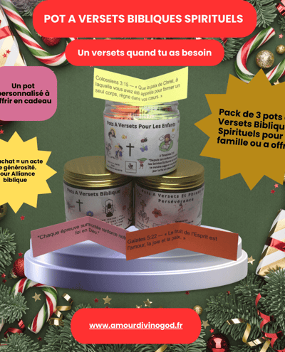 3 pack de pots de versets bibliques pour la famille et les enfants