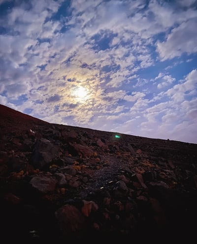Ascent of Licancabur Volcano in Sunrise.