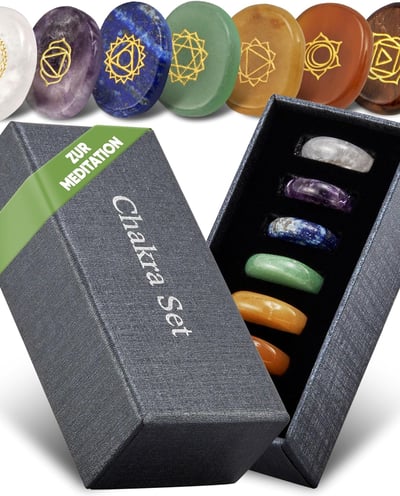 a box of seven chakra stones