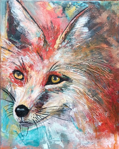 a painting of a fox