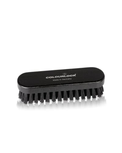 Brosse de nettoyage XXL pour cuir, avec poils doux et manche ergonomique.