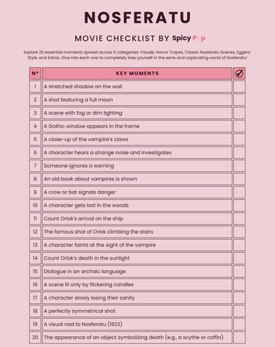 movie checklist spicy pop