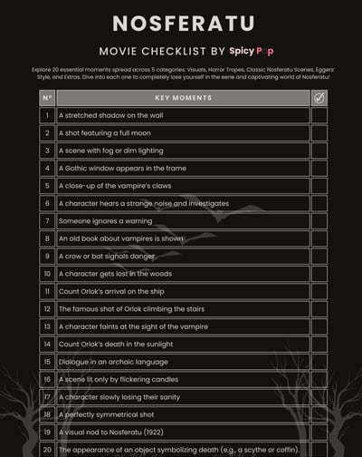 movie checklist spicy pop