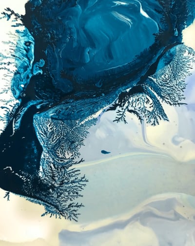 a blue and white painting Expressive Arts therapy Ukraine