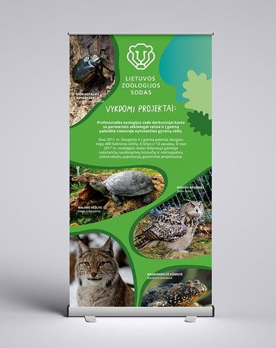 A stand with endangered species breeding projects run by the Lithuanian Zoo. 