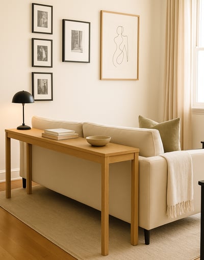 a couch with pillows and pillows in a living room