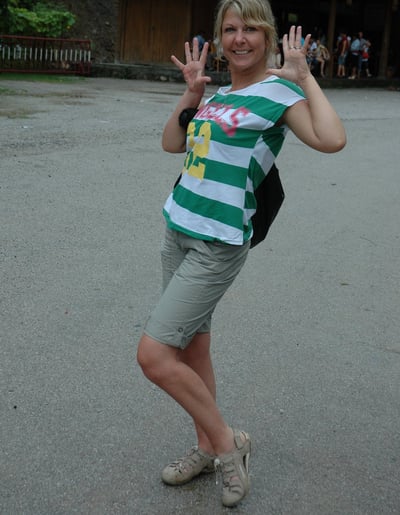 Tracey Billington at the longji terraces and village, longji, China