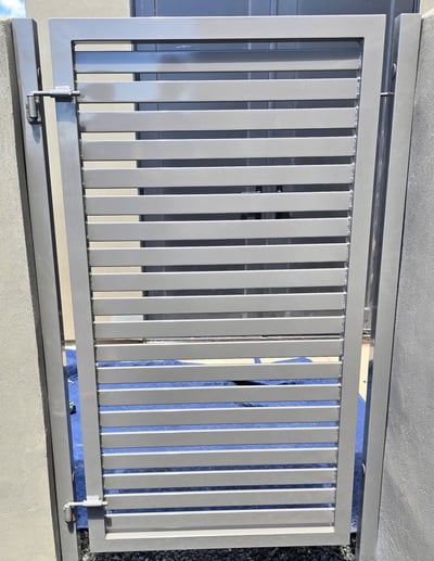 St. George Powder Coating powder coated steel metal gate in champagne color