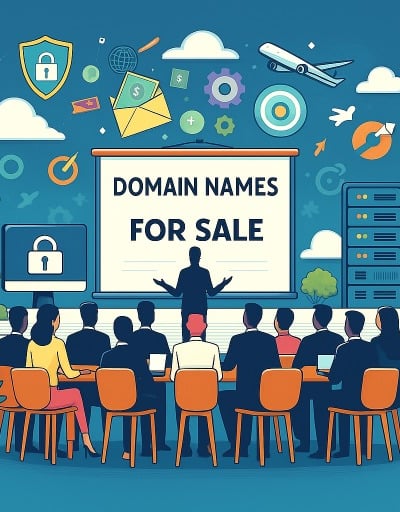 a business presentation of domain domains for sale