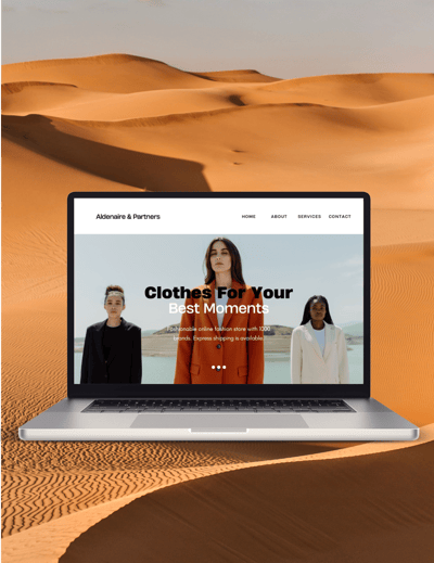 une page web avec une image d'une femme, représentant des services de création de site internet