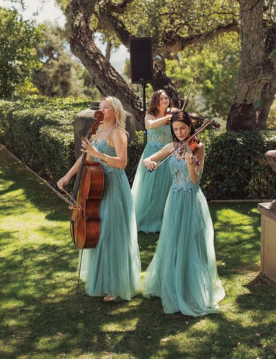 Live musicians performing at a wedding reception at Finca Santa Katerina