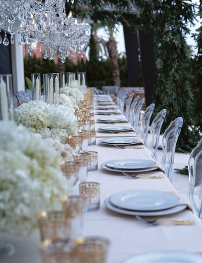 Destination Wedding setup at the gardens of Finca Santa Katerina