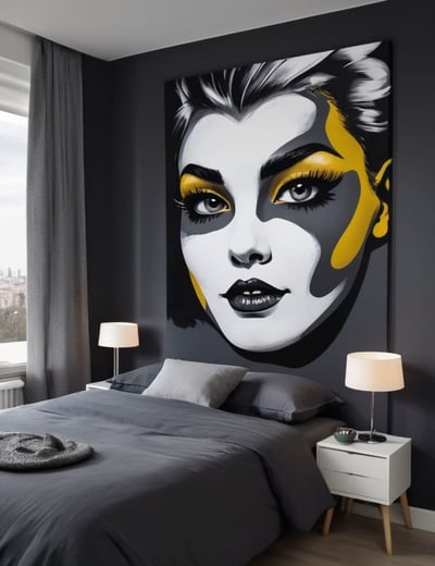 Decoração sofisticada: quadro na parede da sala com uma obra de arte abstrata, adicionando elegância