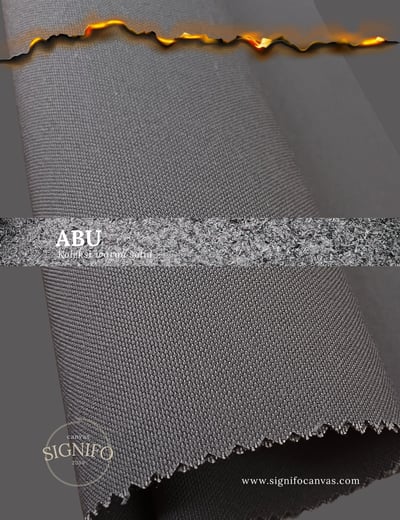 Contoh kain kanvas polyester SIGNIFO warna Abu.