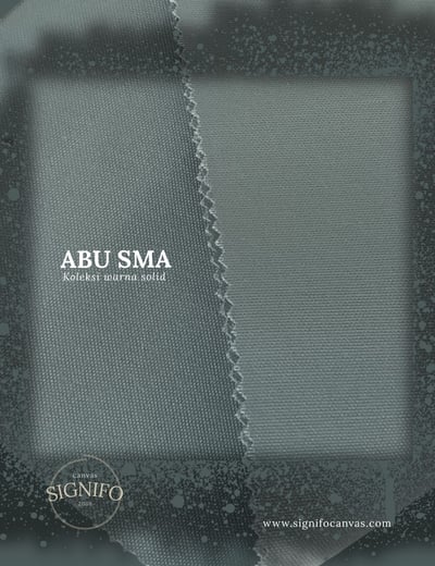 Contoh kain kanvas polyester SIGNIFO warna Abu SMA.