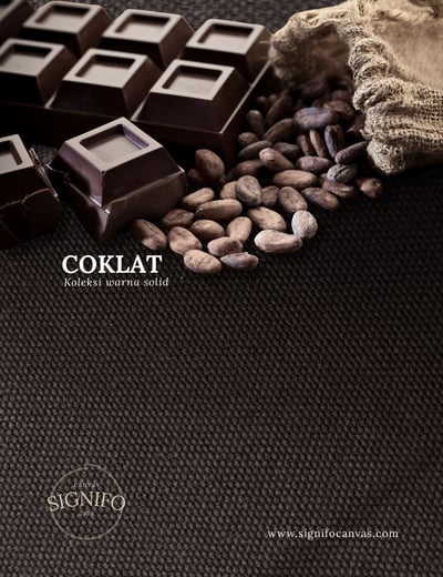 Contoh kain kanvas polyester SIGNIFO warna Coklat.