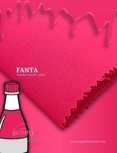 Contoh kain kanvas polyester SIGNIFO warna Fanta.
