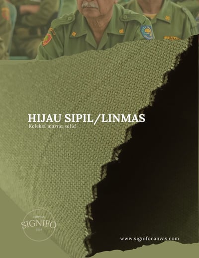Contoh kain kanvas polyester SIGNIFO warna Hijau Sipil.