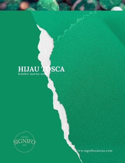 Contoh kain kanvas polyester SIGNIFO warna Hijau Tosca.