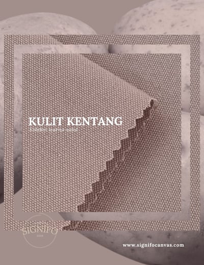 Contoh kain kanvas polyester SIGNIFO warna Kulit Kentang.
