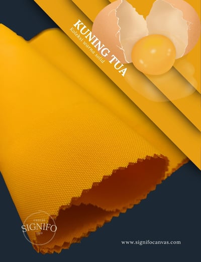 Contoh kain kanvas polyester SIGNIFO warna Kuning Tua.
