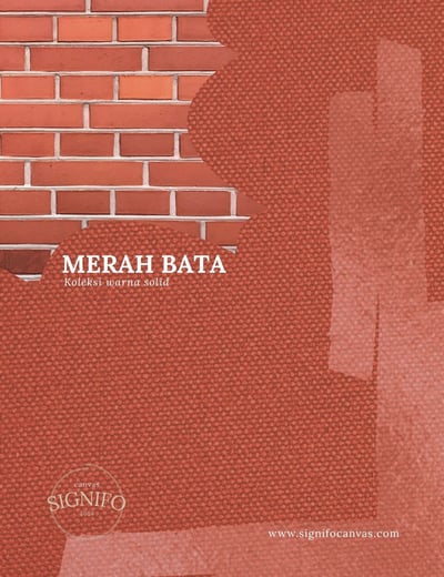 Contoh kain kanvas polyester SIGNIFO warna Merah Bata.