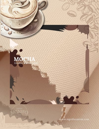 Contoh kain kanvas polyester SIGNIFO warna Mocha.