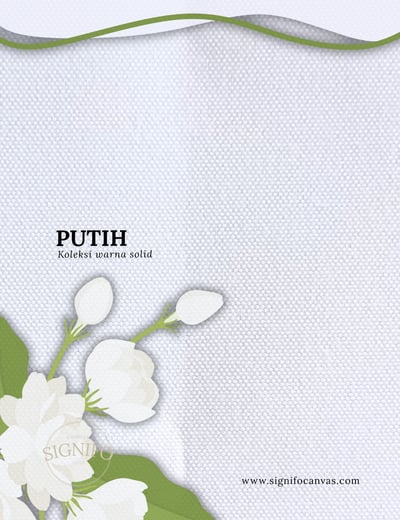 Contoh kain kanvas polyester SIGNIFO warna Putih.