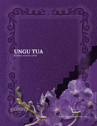 Contoh kain kanvas polyester SIGNIFO warna Ungu Tua.