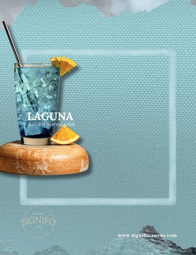 Contoh kain kanvas polyester SIGNIFO warna Laguna.