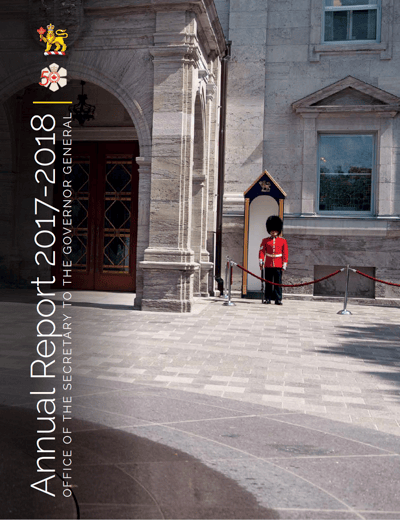 a guard standing in front of Rideau Hall