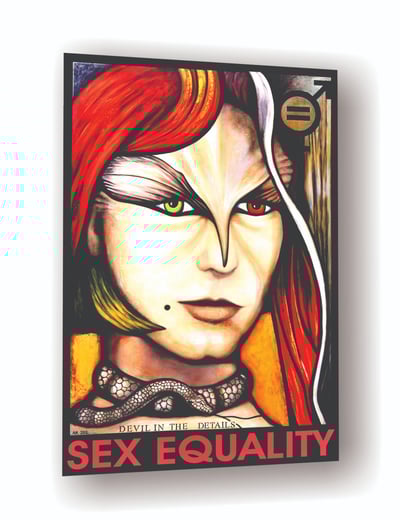 Sex Equality Male Female Face Parrot Animal Spirit Portrait