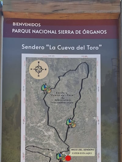 Trail map of "La Cueva del Toro"
