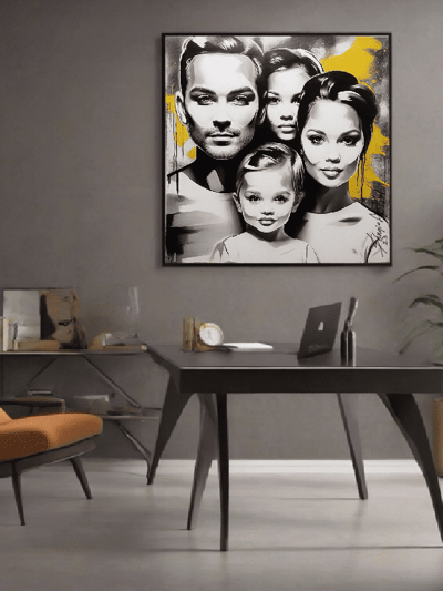 quadro na parede da sala com uma pintura expressiva e envolvente, transformando o ambiente.