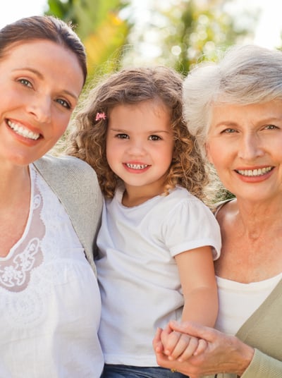 Three generations of women