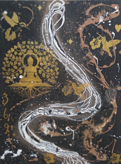 L'Eveil de la Kundalini - 130€ - Peinture acrylique 60X80 - 2004
