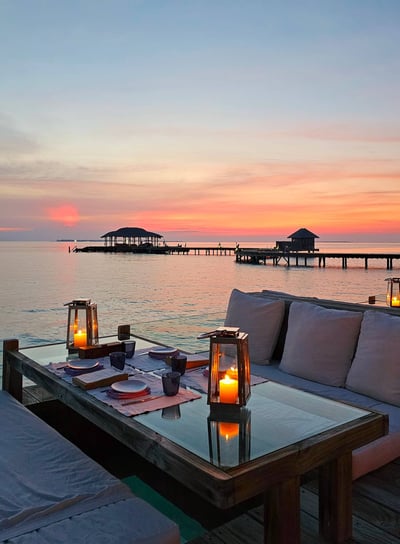 Soneva Jani dinner sunset