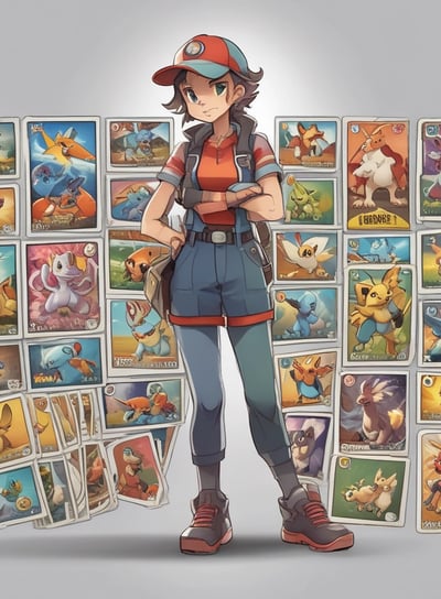 A collection of trading cards is laid out on a wooden surface. The cards feature cartoonish illustrations of various creatures with humorous names like 'A Bird With Slides,' 'The Party Mushroom,' and 'Izita Cat.' The brown backing of several cards shows the logo 'Toons and Towers.' Each card includes stats like 'Attack' and 'Defense' and a playful description.