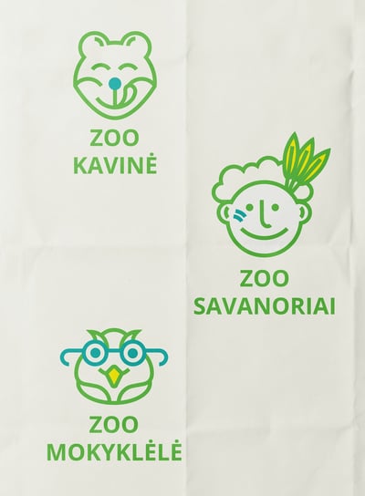 Zoo School, Zoo Café and Zoo Volunteers logotypes. 