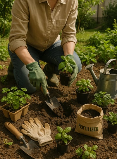 a man is kneeling down in the dirt