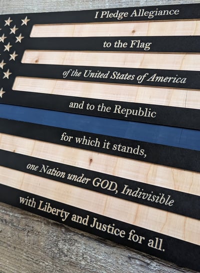 Thin blue line flag - pledge of allegiance