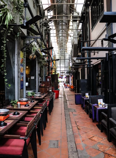 Repas en terrasse a Siem Reap Cambodge 