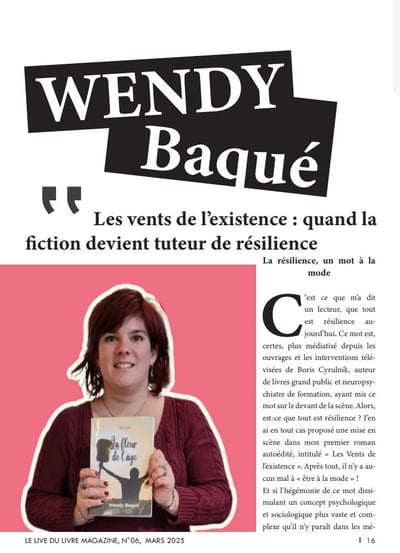 Extrait de l'article écrit par Wendy Baqué dans le magazine "Le live du livre" numéro 6.