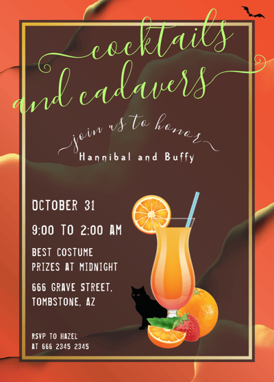 a cocktail party invitation for a cocktail