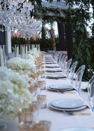 Destination Wedding setup at the gardens of Finca Santa Katerina