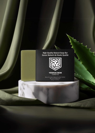 Soap bar with aloe vera plant