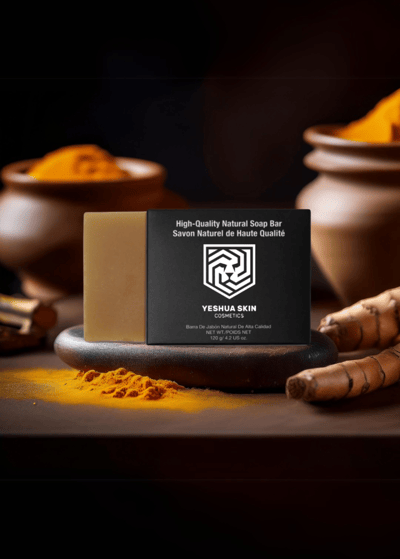 a bar of soap with turmeric
