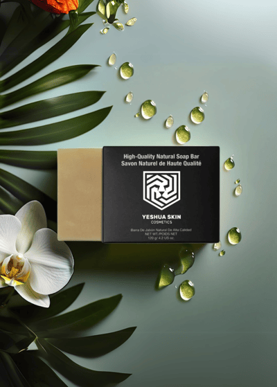 a soap bar with a flower and a soap bar